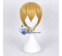 Anime Kaguya-sama: Love is War Shirogane Miyuki Cosplay peluca para hombre amarillo rubio peluca de pelo corto Halloween Carnaval Cosplay disfraz