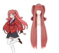 Anime Kakegurui: jugador compulsivo Cosplay Yumemite Yumemi peluca mujer pelo largo y recto sintético resistente al calor cola de caballo