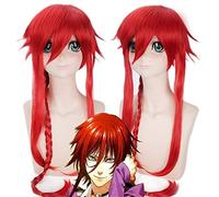 Anime Kamigami No Asobi Loki Laevatein Cosplay Peluca Halloween Larga Trenza Recta Roja Pelo sintético cosplay pelucas + gorro de peluca Talla única PL-349
