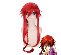 Anime Kamigami No Asobi Loki Laevatein Cosplay pelucas Halloween larga trenza recta peluca de pelo sintético rojo + gorra de peluca