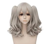 Anime Kantai Colección Kashima Cosplay Pelucas Kashima Pelo sintético gris con cola de caballo desmontable + gorro de peluca KUHC048