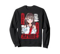 Anime Kawaii para Mujeres - Anime japonés clásico de Otaku Sudadera, Unisex para Adultos, Negro, XXL