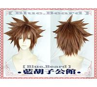 Anime Kingdom Hearts Sora Cosplay Wig Brown Short Synthetic Hair Halloween Costume Wigs + Wig Cap