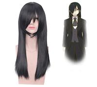 Anime Kobayashi san Chi no Maid Dragon Fafnir Cosplay peluca Miss Kobayashi Dragon negro pelo largo pelucas de Halloween talla única peluca ZF60-5