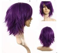 Anime Kuroko no Basket Murasakibara Atsushi Cosplay Peluca Pelo ondulado largo púrpura con cola de caballo de 60 cm Cosplay Pelucas púrpuras + gorro de peluca Talla única FQ001A-5