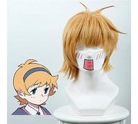 Anime Little Witch Academia Kagari Atsuko Peluca Cosplay Disfraz Mujeres Corto Amarillo Pelo Sintético Halloween Carnaval Pelucas Kuz435C