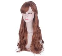 Anime Long Brown Wave Wig Princess Anna Braid Cosplay disfraz mujeres pelucas de pelo sintético resistente al calor