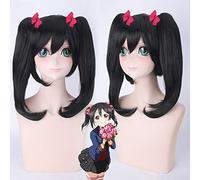 Anime LoveLive! Love Live Nico Yazawa Niko corto negro cola de caballo pelo resistente al calor Cosplay peluca PL-362