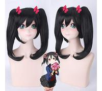 Anime LoveLive! Love Live Nico Yazawa Niko corto negro cola de caballo pelo resistente al calor Cosplay peluca PL-362