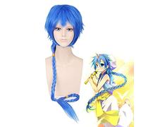 Anime Magi Aladdin Blue Long Wig Cosplay Disfraz Hombres Mujeres Pelo sintético resistente al calor Fiesta de Halloween Juego de roles Pelucas