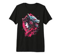 Anime Manga Cyberpunk Aesthetic Techwear Harajuku | Wolf Camiseta Premium