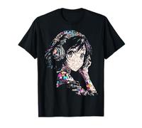 Anime Manga Girl Music Auriculares Camiseta