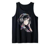 Anime Manga Girl Music Auriculares Camiseta sin Mangas