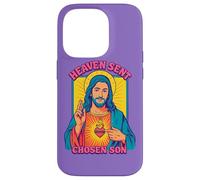 Anime Manga Jesús Sagrado Corazón Cristiano Pop Art Púrpura Carcasa para iPhone 14 Pro