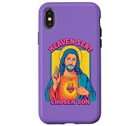 Anime Manga Jesús Sagrado Corazón Cristiano Pop Art Púrpura Carcasa para iPhone X/XS