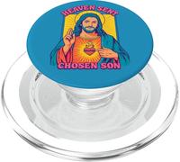 Anime Manga Jesús Sagrado Corazón Cristiano Retro Pop Art Azul PopSockets PopGrip para MagSafe