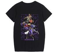 Anime Manga JoJo's Bizarre Adventure Camiseta Negra,Verano Suelta Caricatura Camisetas para Fans Cosplay O Regalo