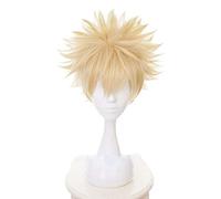 Anime mi héroe Academia Baku No Hero Bakugou Katsuki Bakugo corto de lino rubio resistente al calor Cosplay disfraz peluca 1