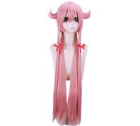 Anime Mirai Nikki Gasai Yuno Rosa Peluca Larga Cosplay Disfraz El Futuro Diario Pelo Sintético Resistente al Calor Mujeres Cosplay Pelucas PL-101