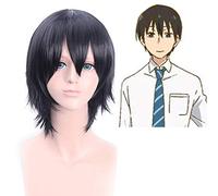 Anime Miss Kobayashi'S Dragon Maid Takiya Makoto Cosplay peluca corta pelucas de pelo sintético negro PL-LGZ