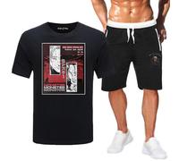 Anime Monster Camisetas y Pantalones Cortos Naoki Urasawa Horrible Manga Johan Liebert Chándal Johan Liebheart Impreso Ropa Deportiva Kenzou Tenma 2 Piezas Set para Hombre