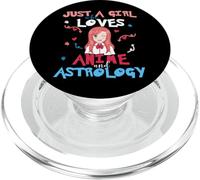 Anime Mujeres Adolescente Chica Que Ama La Astrología PopSockets PopGrip para MagSafe