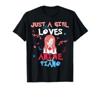 Anime Mujeres Adolescente Chica Que Ama Piano Camiseta