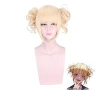 Anime My Boku no Hero Academia Akademia Himiko Toga Short Light Blonde Ponytails Resistente al calor Cosplay Disfraz Peluca + Gorra PL-370