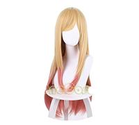 Anime My Dress-Up Darling Marin Kitagawa Cosplay Wig Yellow Pink Gradient Hair Heat Resistant Fiber Hair + Wig Cap