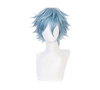 Anime My Hero Academia Boku no Hiro Akademia Shigaraki Tomura Peluca corta gris azul mixta Cosplay peluca rizada + red para el pelo