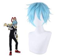 Anime My Hero Academia Boku no Hiro Akademia Shigaraki Tomura Pelucas Cortas Gris Azul Mezclado Rizado Cosplay Peluca + Peluca Cap PL-777
