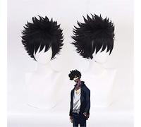 Anime My Hero Academia Dabi Cosplay Peluca Boku no héroe Academia corto de pelo sintético negro para fiestas de Halloween + gorro de peluca