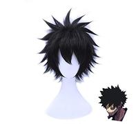 Anime My Hero Academia Dabi Peluca Cosplay Boku No Hero Academia Corto Negro Pelo sintético Pelucas de fiesta de Halloween + Gorro de peluca QX-002