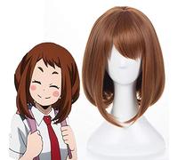 Anime My Hero Academia Pelucas de Cosplay Ochako Uraraka Peluca de Cosplay Peluca sintética Cabello Fiesta de Halloween Boku No Hero Academia Peluca