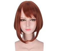 Anime My Hero Academy Ochako Uraraka Short Bobby Brown Resistente Al Calor Cosplay Peluca + Gorra + Llavero Peluca