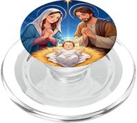 Anime Nativity Christmas Design - Kawaii Manger Scene Art PopSockets PopGrip para MagSafe