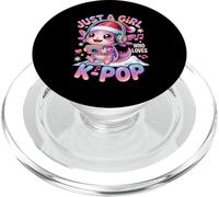Anime navideño de Just Girl Who Love K-Pop Axolotl Santa Hat PopSockets PopGrip para MagSafe