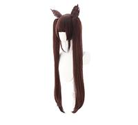 Anime NEKOPARA Chocola Cosplay Wig Chocolate Cat Ears Long Brown Heat-resistant Fiber Hair with Wig Cap Halloween Party Grils
