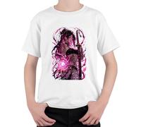 Anime Niña Katana Rosa Magia Japón Y2K Niños Camiseta, Blanco, 140