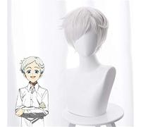 Anime Norman Cosplay peluca Yakusoku No Neverland plateado blanco corto pelo sintético el prometido Neverland Norman pelucas de disfraces