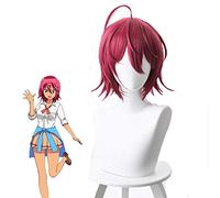 Anime Nunca aprendemos Takemoto Uruka Fucsia Corto Pelo sintético de alta temperatura Cosplay Cosutme Peluca Pelucas 489C