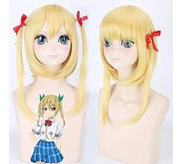 Anime ¿Nunca hay una chica en línea? Segawa Akane cosplay peluca pelo amarillo sintético para pelucas de fiesta de Halloween + gorro de peluca talla única Segawa Akane 501