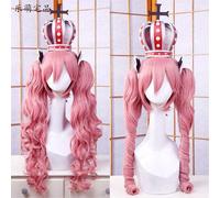 Anime One Piece Cosplay Peluca Fantasmas Princesa Perona Rosa Largo rizado Ondulado Hombre Pelo Sintético Adulto Pigtail + Peluca Gratis Solo Peluca Sin Headwear