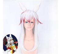 Anime Onmyouji Fox Cosplay Peluca Pelo sintético largo con orejas Disfraz de fiesta de Halloween Peluca + Gorra de peluca