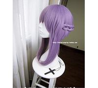 Anime Owari no Seraph Of The End Shinoa Hiragi Cosplay Wigs Short Purple Braided Synthetic Hair Wig + Wig Cap+ Butterfly Hairpin