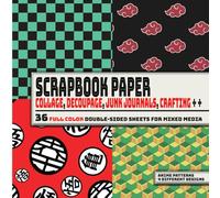 Anime Patterns (36 Sheets - 4 Different Patterns) Scrapbook Paper for Mixed Media: Japanese Themed Decorative Paper for Cut Out and Collage, ... Card Making & All DIY Craft Projects