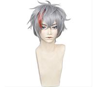 Anime Phantom in the Twilight Luke Bowen Cosplay Wig Short Gray Red Mix Synthetic Hair Wig + Wig Cap
