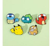 Anime Pokemon esmalte Pin Pikachu Bulbasaur Psyduck Squirtle insignia broche Denim bolsa de ropa lindo Animal chico joyería regalo juguete Pikachu Brooches