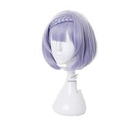 Anime Project Genshin Impact Noelle Purple Short Cosplay Wig Syntheti Hair Braiding Halloween Costume Party Wigs For Women