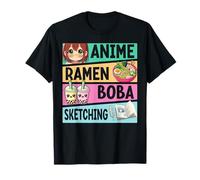 Anime Ramen Boba Dibujar Fideos Otaku Manga Anime Amante Camiseta